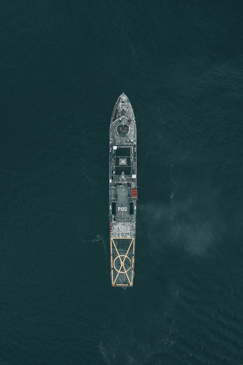 Vessel as seen from above