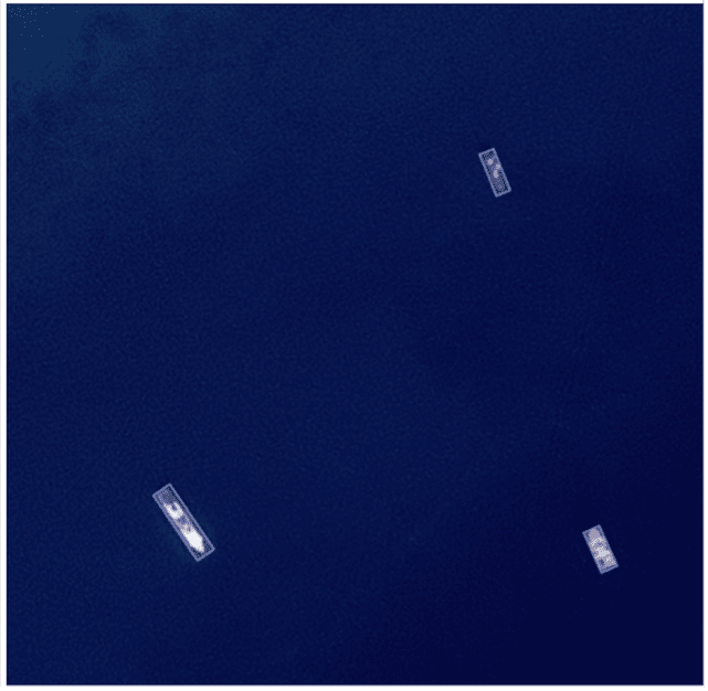 Detected ship in visible imagery